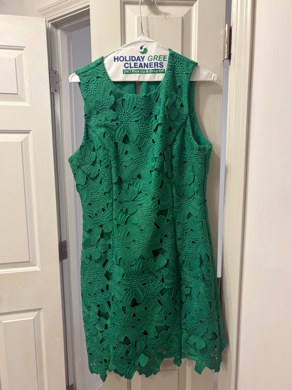 Endless Rose Green Floral Lace Sleeveless Dress